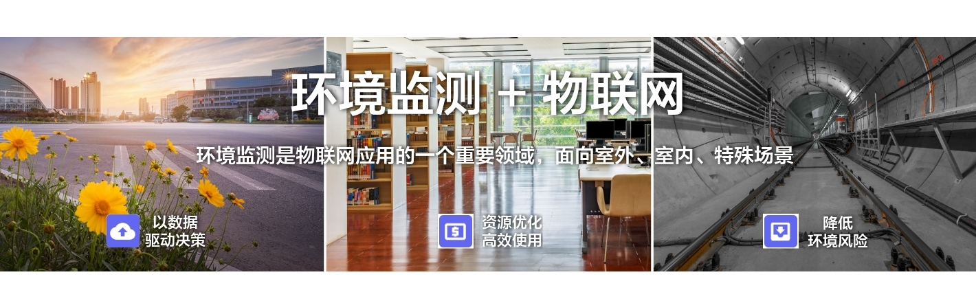 環(huán)境監(jiān)測(cè)+物聯(lián)網(wǎng)：環(huán)境監(jiān)測(cè)是物聯(lián)網(wǎng)應(yīng)用的一個(gè)重要領(lǐng)域，面向室外、 室內(nèi)、特殊場(chǎng)景